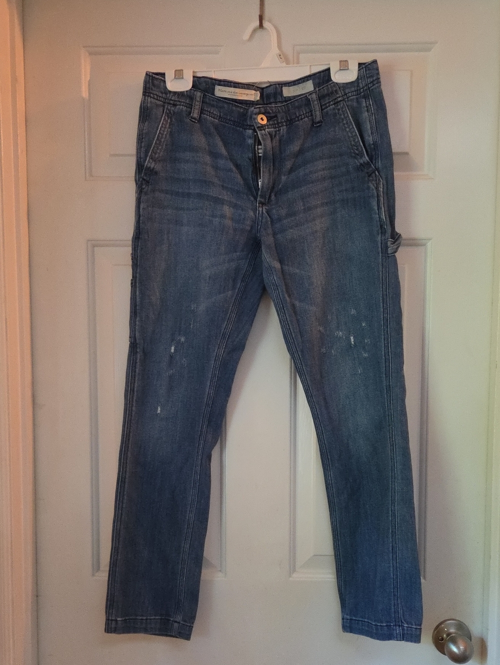 Pilcro and the Letterpress Straight Leg Blue Denim Carpenter Jeans Sz27